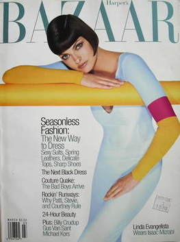Harper's Bazaar magazine - March 1997 - Linda Evangelista cover