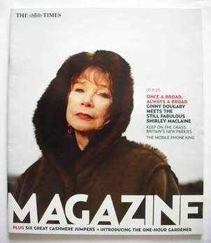 The Times magazine - Shirley MacLaine cover (5 November 2005)