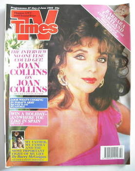 TV Times magazine - Joan Collins cover (27 May-2 June 1989)