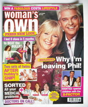 Woman's Own magazine - 12 September 2005 - Fern Britton and Phillip Schofield cover