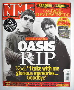 NME magazine - Oasis cover (5 September 2009)
