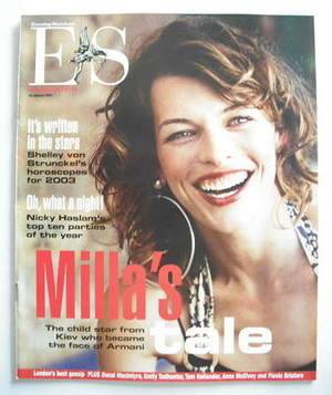 Evening Standard magazine - Milla Jovovich cover (10 January 2003)