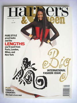 British Harpers & Queen magazine - September 1992 - Naomi Campbell cover