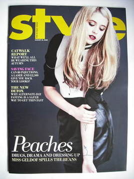 <!--2008-08-10-->Style magazine - Peaches Geldof cover (10 August 2008)