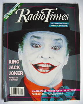 Radio Times magazine - Jack Nicholson cover (10-16 June 1989)