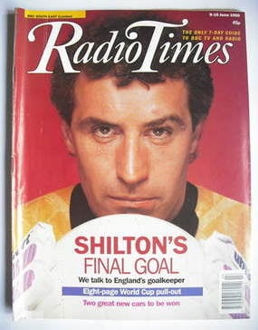 Radio Times magazine - Peter Shilton cover (9-15 June 1990)