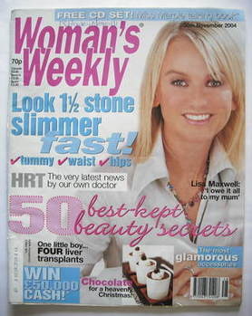 Woman's Weekly magazine (30 November 2004 - Lisa Maxwell cover)