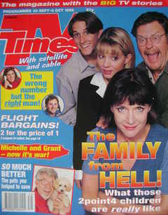TV Times magazine - John Pickard, Clare Buckfield, Gary Olsen and Belinda Lang cover (30 September - 6 October 1995)
