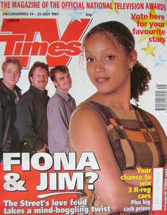 TV Times magazine - Angela Griffin cover (19-25 July 1997)