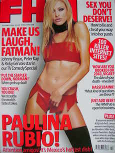 FHM magazine - Paulina Rubio cover (October 2002)