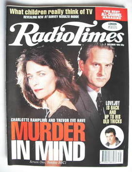 Radio Times magazine - Charlotte Rampling and Trevor Eve cover (1-7 October 1994)