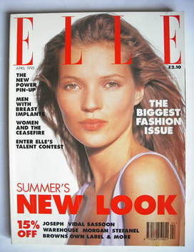British Elle magazine - April 1995 - Kate Moss cover