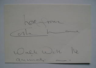 Carla Lane autograph (hand-signed card)