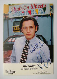 Sid Owen autograph (ex EastEnders actor)