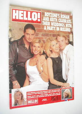 Hello! magazine - Keith Duffy & Lisa Smith, Ronan & Yvonne Keating cover (25 July 1998 - Issue 519)