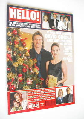 Hello! magazine - David Ginola and wife Coraline cover (19 December 1998 - Issue 540)