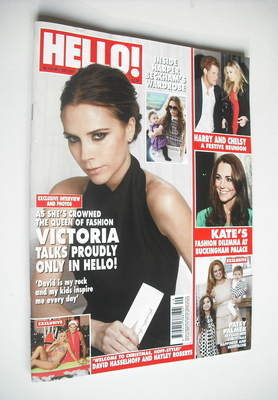 Hello! magazine - Victoria Beckham cover (12 December 2011 - Issue 1204)
