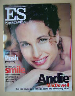 <!--2002-05-24-->Evening Standard magazine - Andie MacDowell cover (24 May 