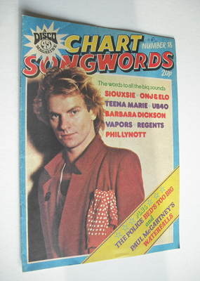 Chart Songwords magazine - No 18 - July 1980 - Sting cover