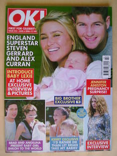 OK! magazine - Steven Gerrard, Alex Curran and baby Lexie cover (6 June 2006 - Issue 523)