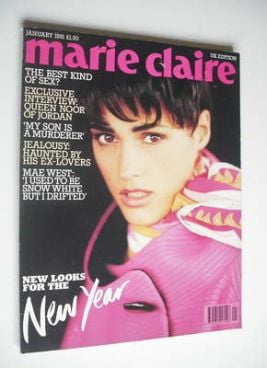 British Marie Claire magazine - January 1991 - Yasmin Le Bon cover