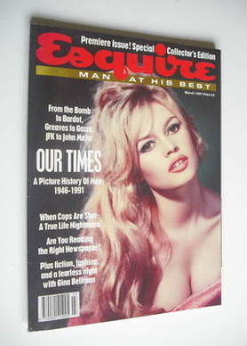 Esquire magazine - Brigitte Bardot cover (March 1991 - Issue 1)