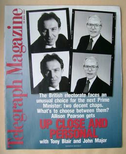 Telegraph magazine - Tony Blair and John Major cover (26 April 1997)