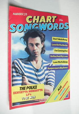 Chart Songwords magazine - No 23 - December 1980 - Bob Geldof cover
