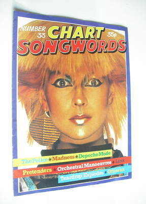 Chart Songwords magazine - No 33 - October 1981 - Toyah cover