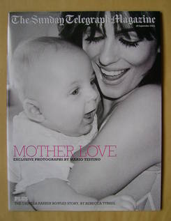 The Sunday Telegraph magazine - Elizabeth Hurley and Baby Damian cover (28 September 2003)