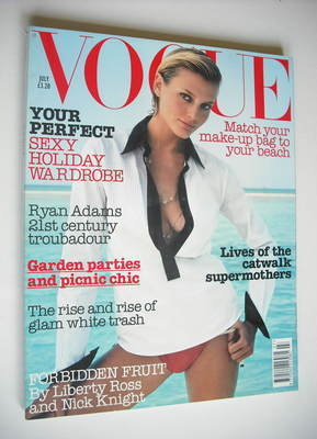 British Vogue magazine - July 2002 - Bridget Hall cover