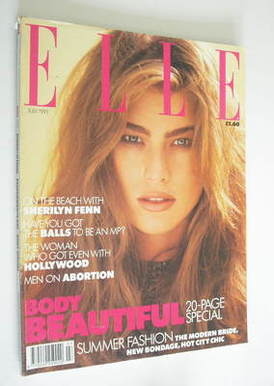 British Elle magazine - July 1991 - Megan Douglas cover