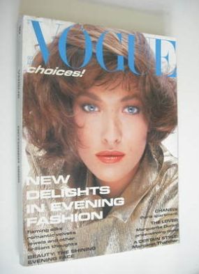 British Vogue magazine - October 1985 - Tatjana Patitz cover