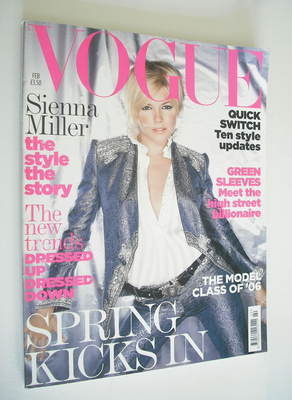 British Vogue magazine - February 2006 - Sienna Miller cover