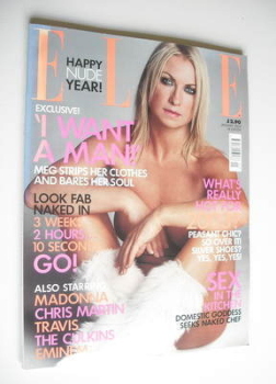 British Elle magazine - January 2003 - Meg Mathews cover