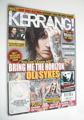 Kerrang magazine - Oli Sykes cover (24 October 2009 - Issue 1284)