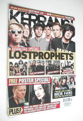 <!--2008-06-14-->Kerrang magazine - Lostprophets cover (14 June 2008 - Issu