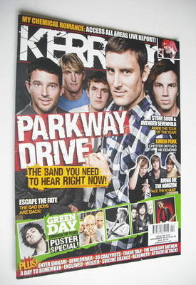 Kerrang magazine - Parkway Drive cover (6 November 2010 - Issue 1337)