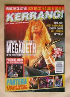 <!--1993-05-22-->Kerrang magazine - Dave Mustaine cover (22 May 1993 - Issu