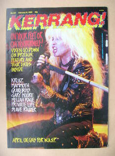 <!--1989-02-11-->Kerrang magazine - Janet Gardner cover (11 February 1989 -