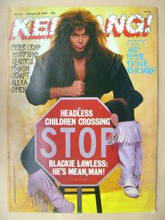 Kerrang magazine - Blackie Lawless cover (18 February 1989 - Issue 226)