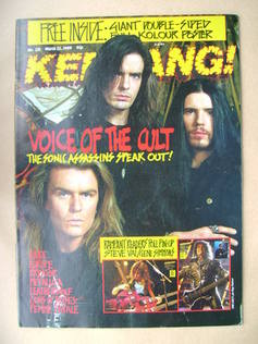 <!--1989-03-25-->Kerrang magazine - The Cult cover (25 March 1989 - Issue 2
