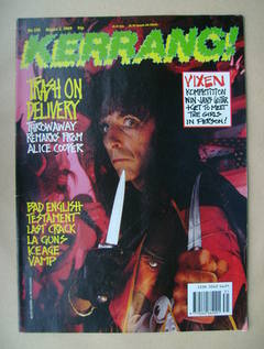 <!--1989-08-05-->Kerrang magazine - Alice Cooper cover (5 August 1989 - Iss