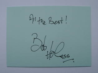Bob Holness autograph (hand-signed card)