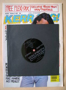<!--1989-10-07-->Kerrang magazine - Dan Reed cover (7 October 1989 - Issue 