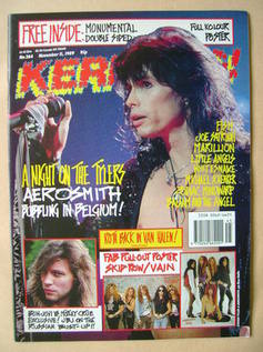 <!--1989-11-11-->Kerrang magazine - Steven Tyler cover (11 November 1989 - 