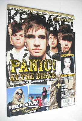 Kerrang magazine - Panic! At The Disco cover (29 July 2006 - Issue 1118)