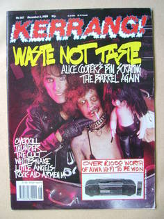 <!--1989-12-02-->Kerrang magazine - Alice Cooper cover (2 December 1989 - I