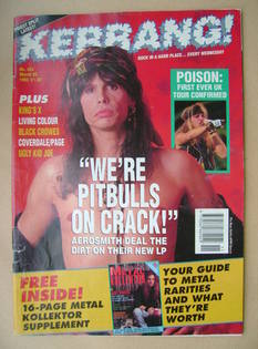<!--1993-03-20-->Kerrang magazine - Steven Tyler cover (20 March 1993 - Iss
