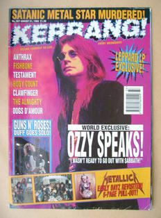 <!--1993-08-21-->Kerrang magazine - Ozzy Osbourne cover (21 August 1993 - I